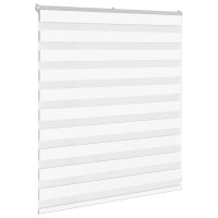 Produktbild för Rullgardin zebra vit 135x100 cm tyg bredd 130,9 cm polyester