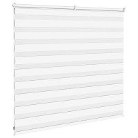 Produktbild för Rullgardin zebra vit 160x100 cm tyg bredd 155,9 cm polyester