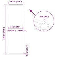 Produktbild för Duschrullgardin med kassett 60x240 cm tyg bredd 56 cm