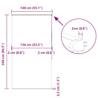 Produktbild för Duschrullgardin med kassett 140x240 cm tyg bredd 136 cm