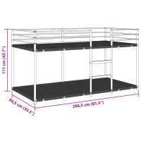 Produktbild för Våningssäng utan madrass vit 80x200 cm stål