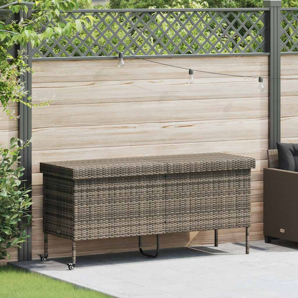 Produktbild för Dynbox på hjul grå 160x55x75 cm konstrottning