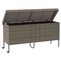 Produktbild för Dynbox på hjul grå 160x55x75 cm konstrottning