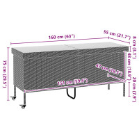 Produktbild för Dynbox med hjul Beige 160x55x75 cm konstrottning