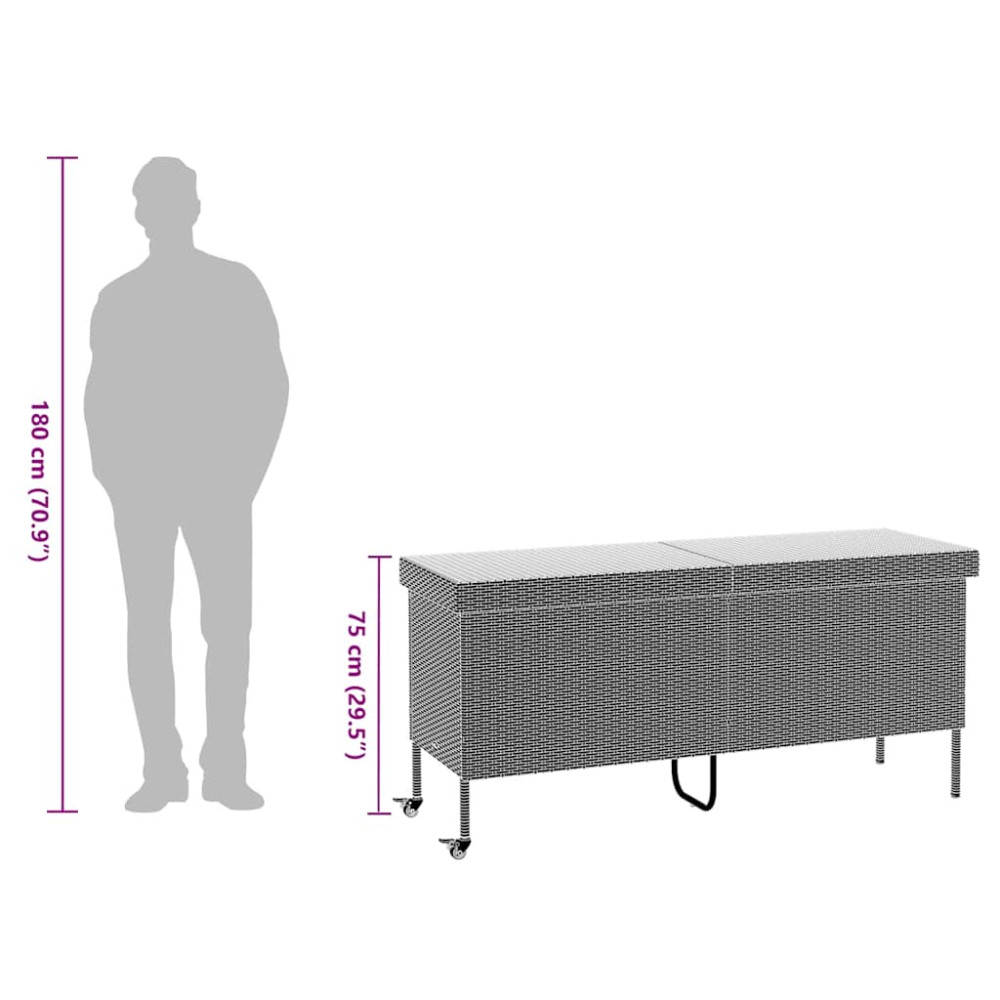 Produktbild för Dynbox med hjul Beige 160x55x75 cm konstrottning