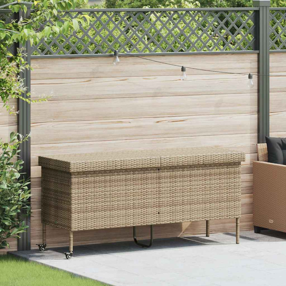 Produktbild för Dynbox med hjul Beige 160x55x75 cm konstrottning