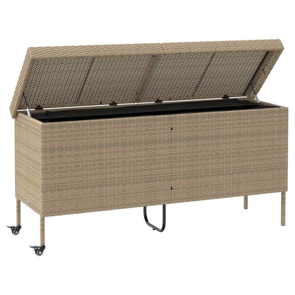 Produktbild för Dynbox med hjul Beige 160x55x75 cm konstrottning