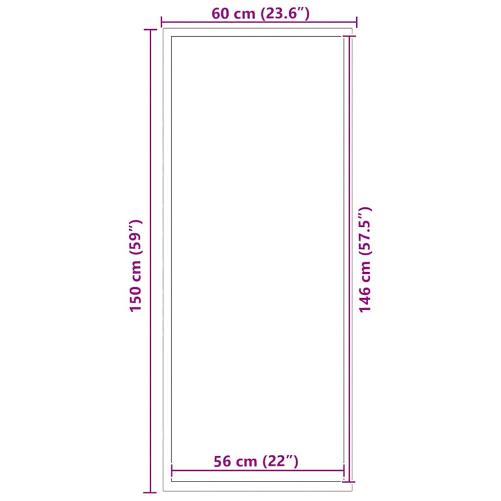 Produktbild för Dörrmatta svart 60x150 cm
