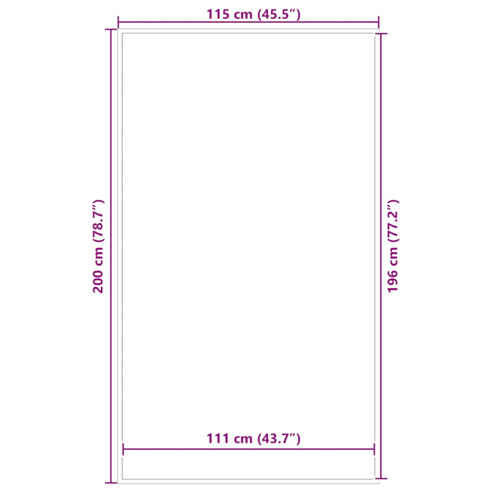 Produktbild för Dörrmatta svart 115x200 cm