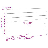 Produktbild för Sänggavel 160 cm massivt trä ek