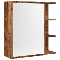 Produktbild för Spegelskåp för badrum åldrat trä 62,5x20,5x64cm konstruerat trä