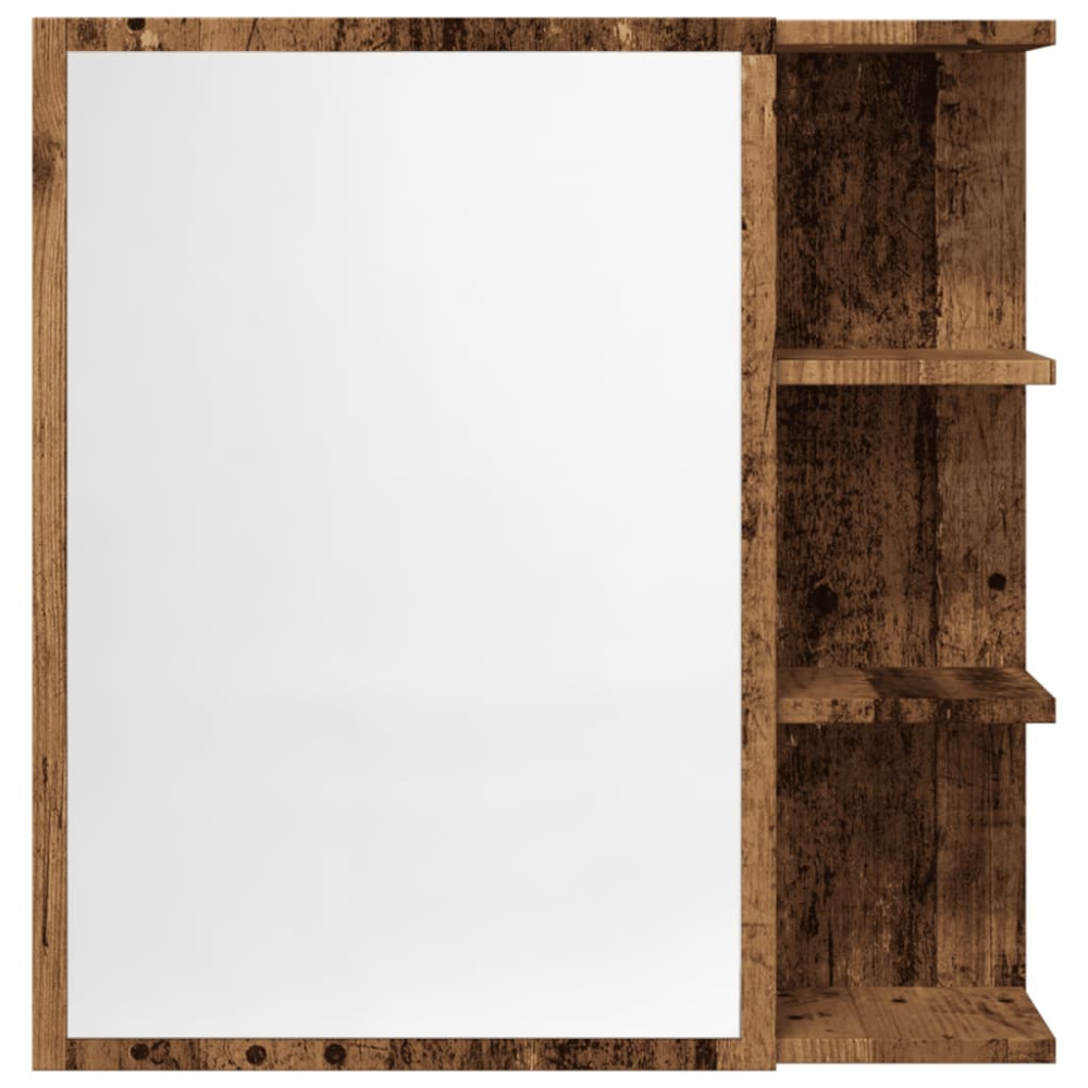 Produktbild för Spegelskåp för badrum åldrat trä 62,5x20,5x64cm konstruerat trä