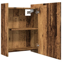 Produktbild för Spegelskåp för badrum åldrat trä 62,5x20,5x64cm konstruerat trä