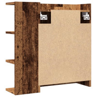 Produktbild för Spegelskåp för badrum åldrat trä 62,5x20,5x64cm konstruerat trä