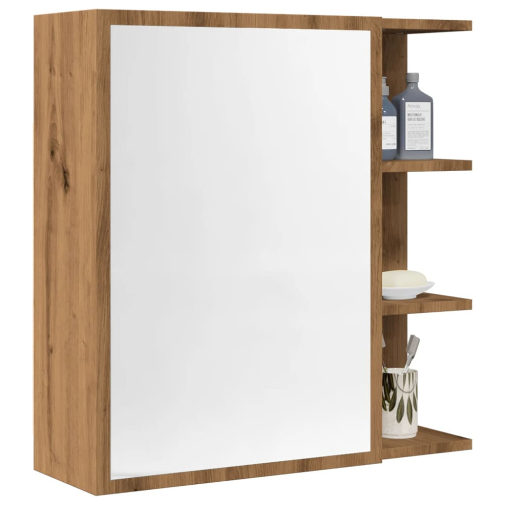 Produktbild för Spegelskåp för badrum artisan ek 62,5x20,5x64cm konstruerat trä