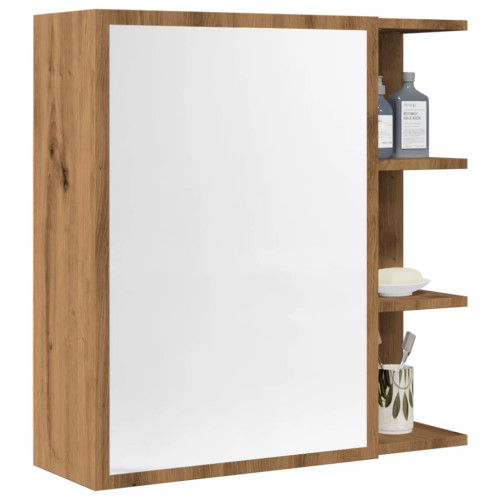 vidaXL Spegelskåp för badrum artisan ek 62,5x20,5x64cm konstruerat trä