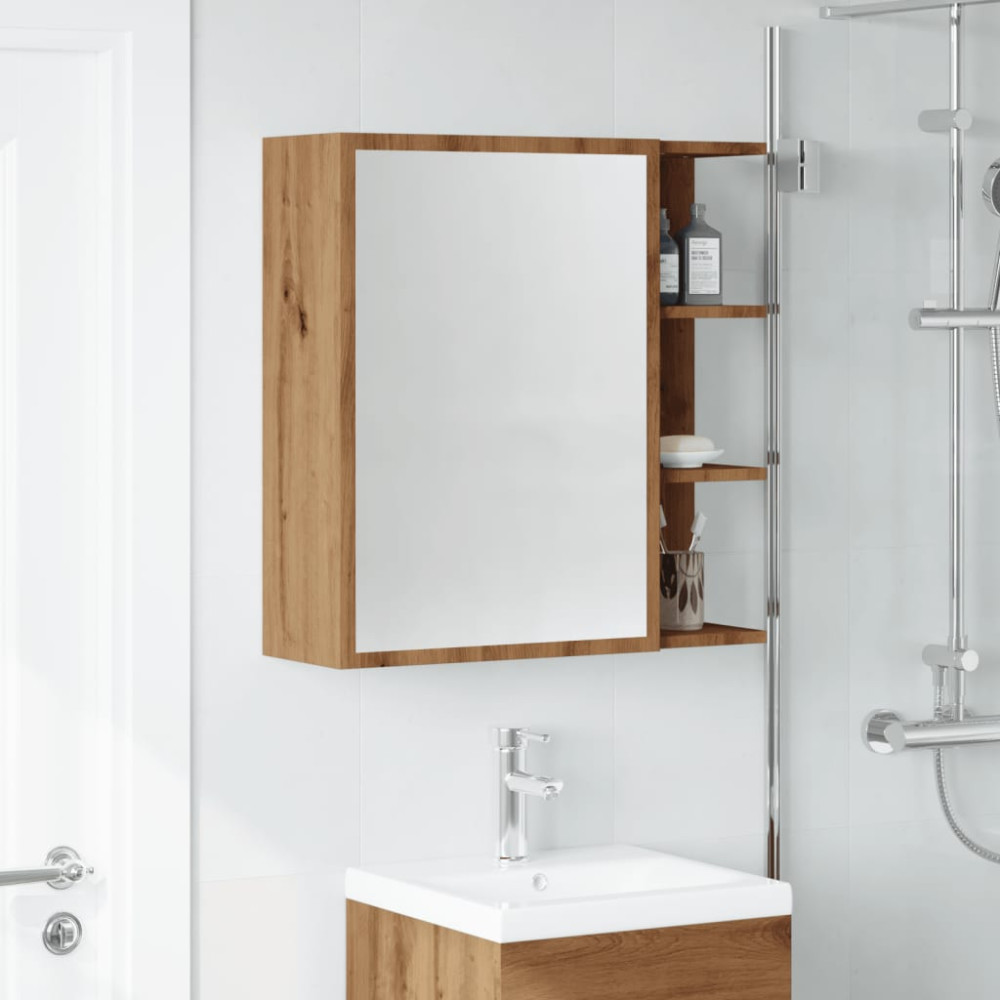Produktbild för Spegelskåp för badrum artisan ek 62,5x20,5x64cm konstruerat trä