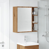 Produktbild för Spegelskåp för badrum artisan ek 62,5x20,5x64cm konstruerat trä