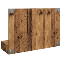 Produktbild för Spegelskåp med LED gammalt trä 90x31,5x62 cm