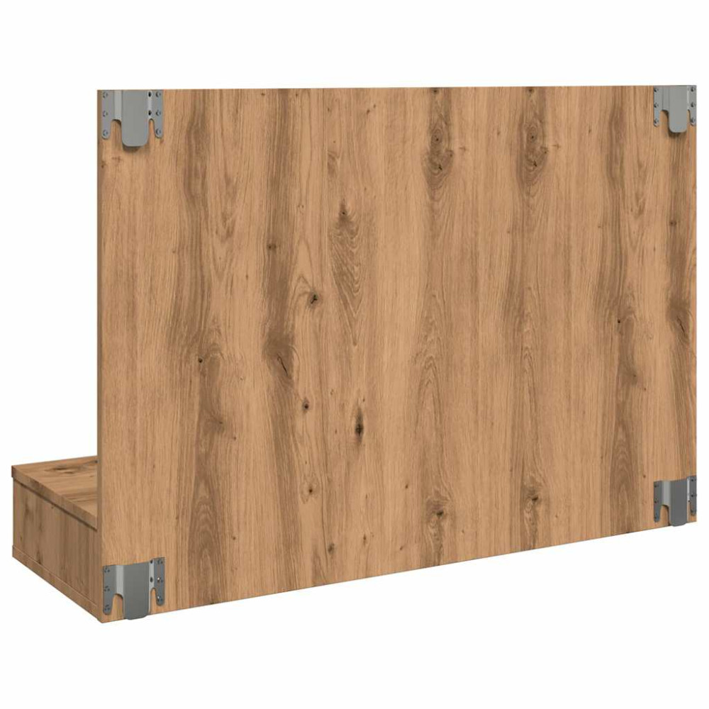 Produktbild för Spegelskåp med LED hantverksmässig ek 90x31,5x62 cm