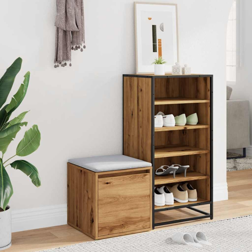 Produktbild för Lådlåda hantverksmässig ek 40,5x40x40 cm konstruerat trä