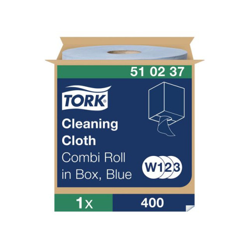 TORK Rengöringsduk TORK W1/2/3 blå 400/rl