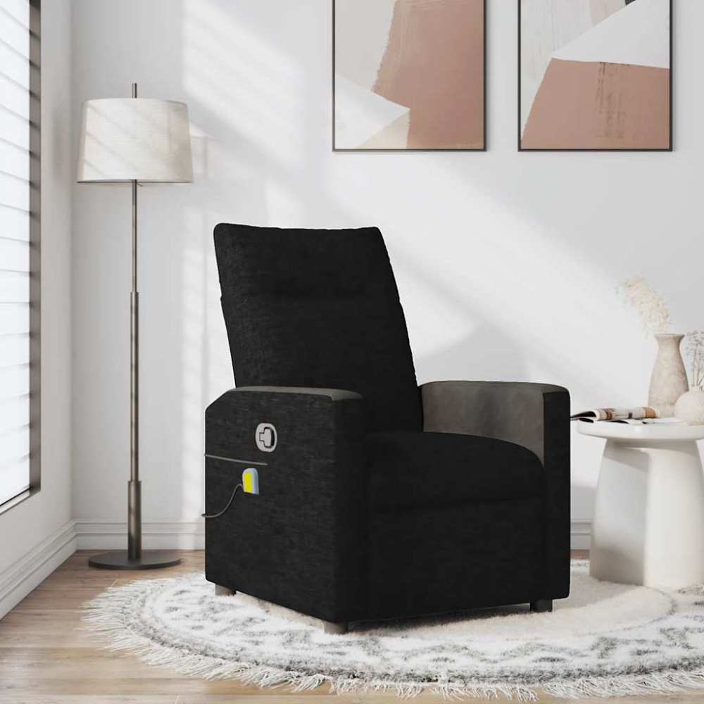 Produktbild för Massagefåtölj svart tyg