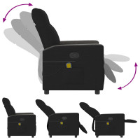Produktbild för Massagefåtölj svart tyg