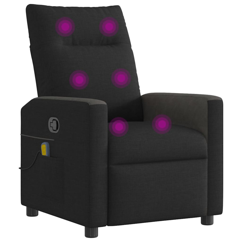 Produktbild för Massagefåtölj svart tyg