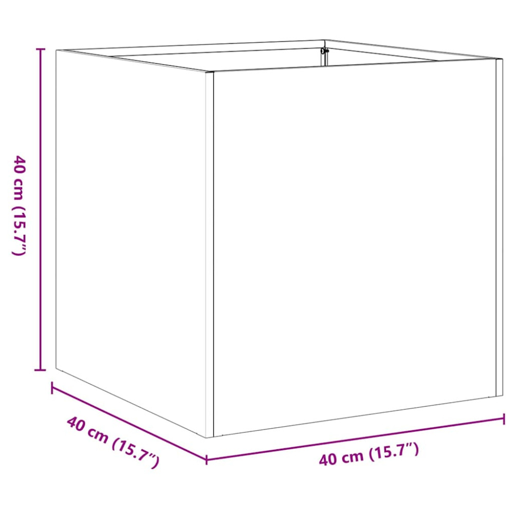 Produktbild för Odlingslåda svart 40x40x40 cm kallvalsat stål