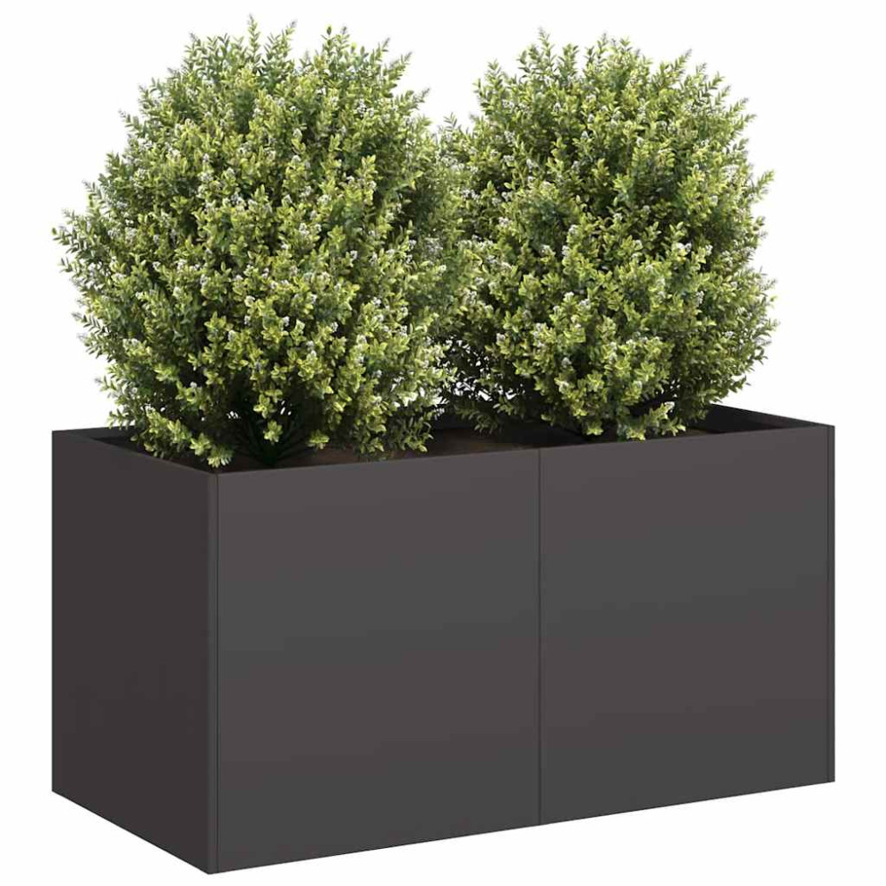 Produktbild för Odlingslåda svart 80x40x40 cm kallvalsat stål