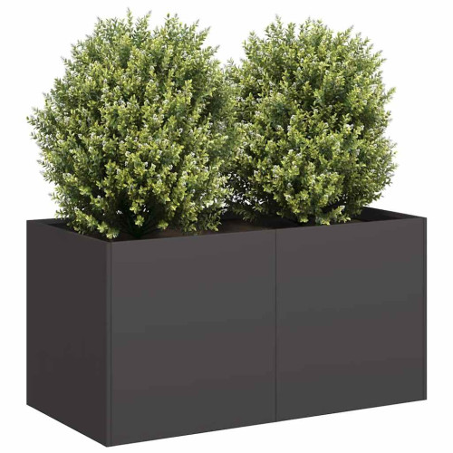 vidaXL Odlingslåda svart 80x40x40 cm kallvalsat stål