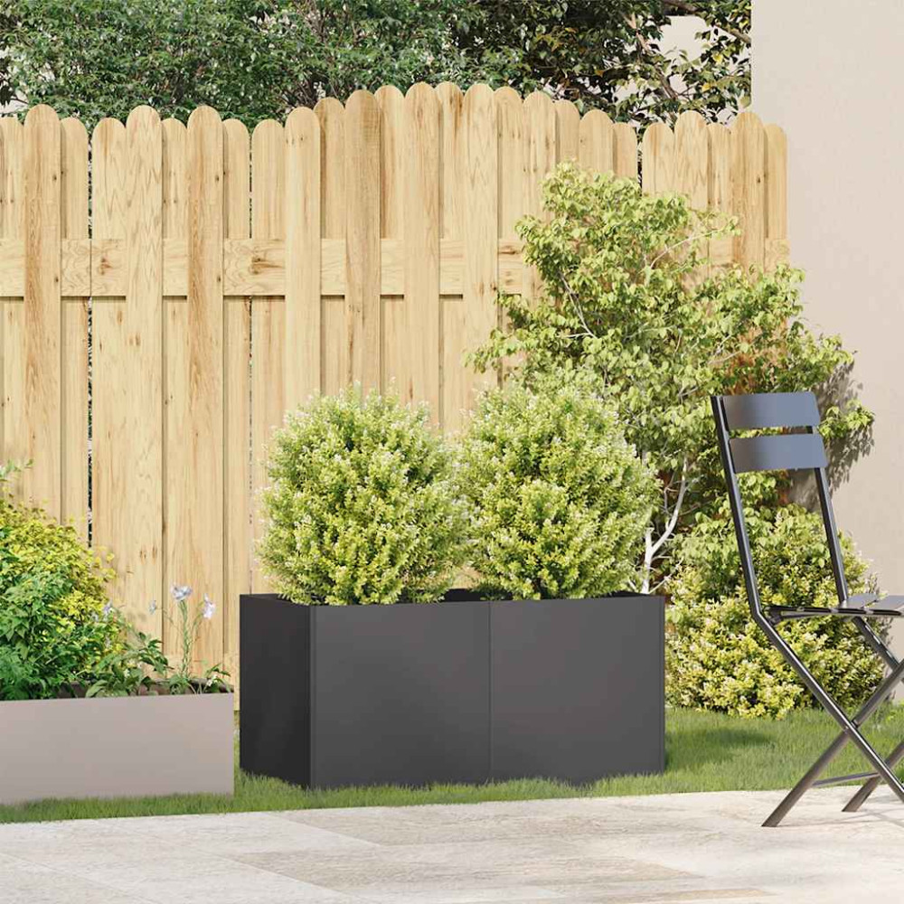 Produktbild för Odlingslåda svart 80x40x40 cm kallvalsat stål