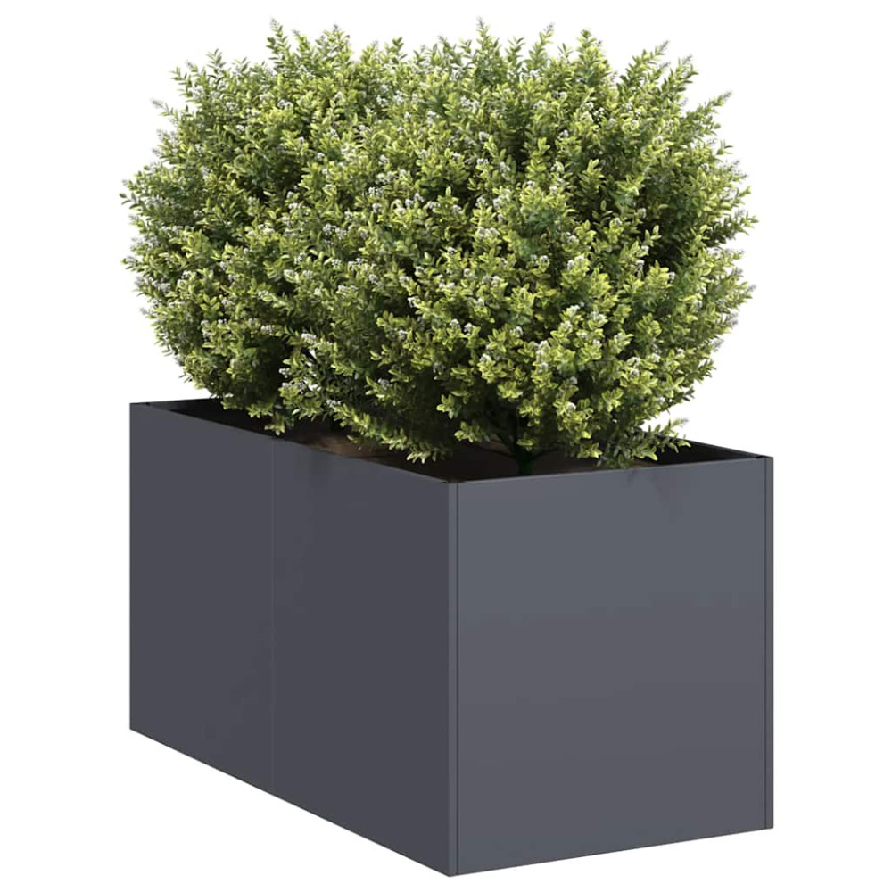 Produktbild för Planteringskärl antracit 40x80x40 cm kallvalsat stål