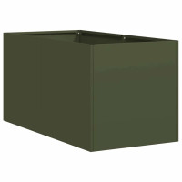 Produktbild för Planteringskärl olivgrön 40x80x40 cm kallvalsat stål