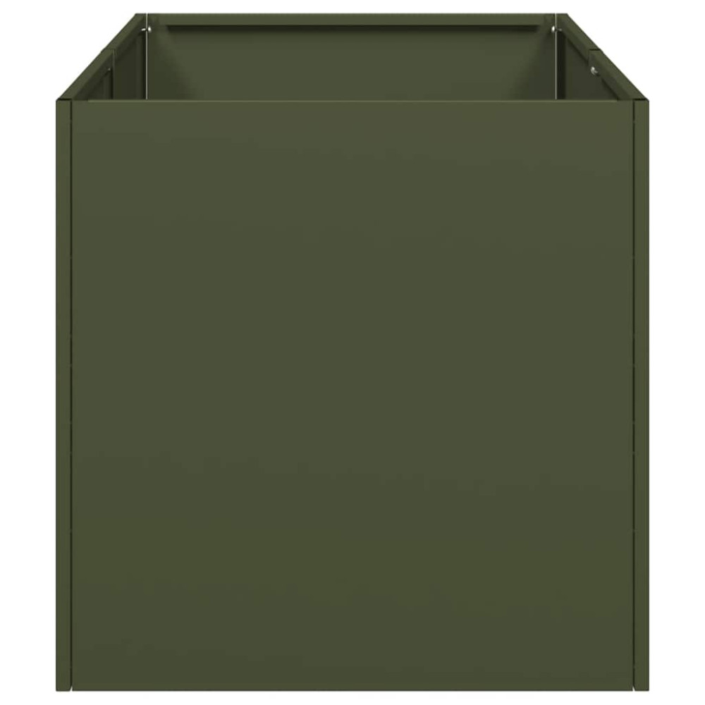 Produktbild för Planteringskärl olivgrön 40x80x40 cm kallvalsat stål