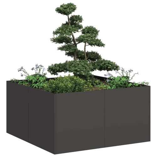 vidaXL Planteringskärl svart 80x80x40 cm kallvalsat stål