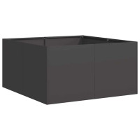 Produktbild för Planteringskärl svart 80x80x40 cm kallvalsat stål