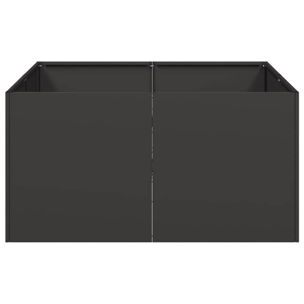 Produktbild för Planteringskärl svart 80x80x40 cm kallvalsat stål