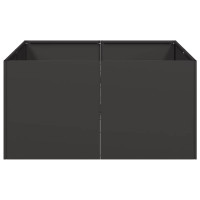 Produktbild för Planteringskärl svart 80x80x40 cm kallvalsat stål