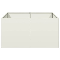 Produktbild för Planteringskärl vit 80x80x40 cm kallvalsat stål