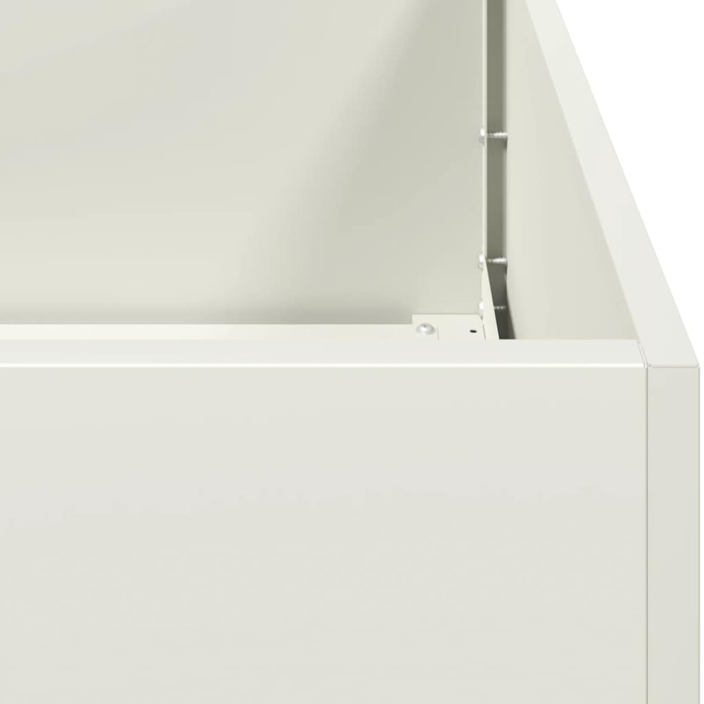 Produktbild för Planteringskärl vit 80x80x40 cm kallvalsat stål