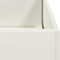 Produktbild för Planteringskärl vit 80x80x40 cm kallvalsat stål