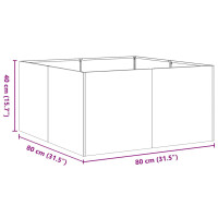 Produktbild för Planteringskärl vit 80x80x40 cm kallvalsat stål