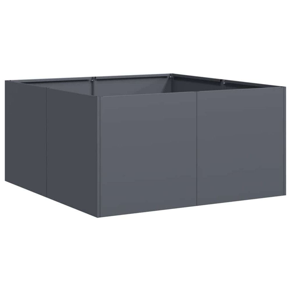 Produktbild för Planteringskärl antracit 80x80x40 cm kallvalsat stål