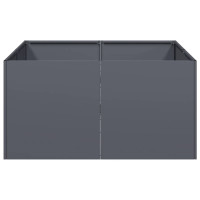 Produktbild för Planteringskärl antracit 80x80x40 cm kallvalsat stål