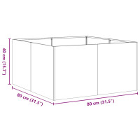 Produktbild för Planteringskärl antracit 80x80x40 cm kallvalsat stål