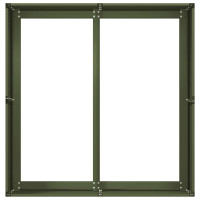 Produktbild för Planteringskärl olivgrön 80x80x40 cm kallvalsat stål
