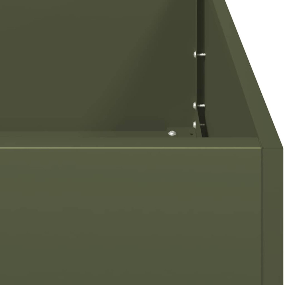 Produktbild för Planteringskärl olivgrön 80x80x40 cm kallvalsat stål