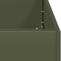 Produktbild för Planteringskärl olivgrön 80x80x40 cm kallvalsat stål